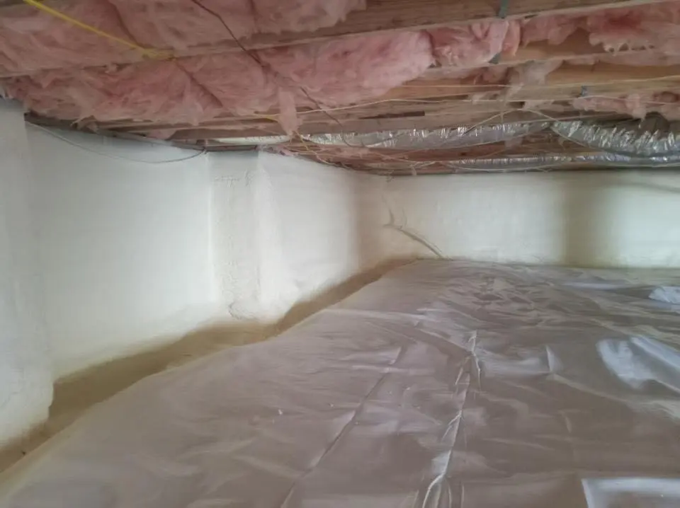 Crawl space encapsulation with closed-cell spray foam for Roof Waterproofing in Corinth